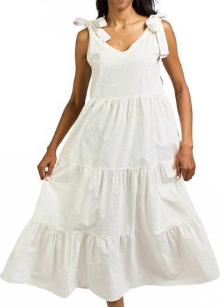 Mata Traders Womens Lorelei Tiered Dress In White Waves