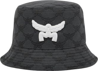 MCM Accessories, female, Gray, ONE SIZE, Denim Jacquard Bucket Hat Laurel Patch