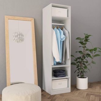 Berkfield Home Wardrobe White 50x50x200 cm Engineered Wood | Size: 50 x 50 x 200 cm