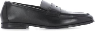 Doucal's Black Leather Mask Loafers