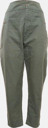 Isabel Marant Etoile Green Cotton Tapered Raluniae Trousers