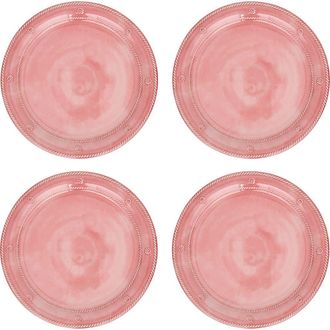 Juliska Berry & Thread Set of 4 Melamine Dinner Plates in Coral at Nordstrom