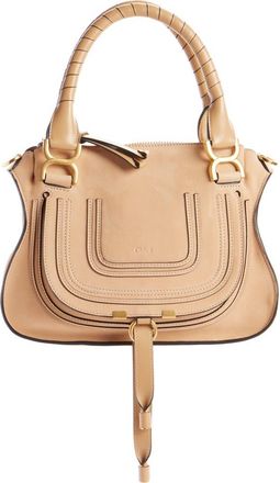 Chloé Small Marcie Leather Satchel in Milky Brown 281 at Nordstrom