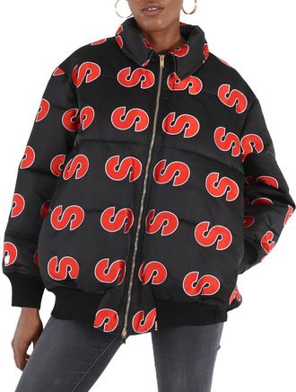 Stella McCartney Ladies Red Logo Down Jacket, Brand Size 38 (US Size 4)