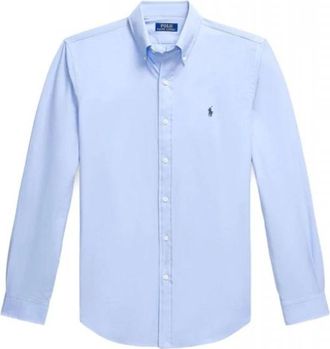 Ralph Lauren Overhemden, Heren, Blauw, S, Leer, Custom Fit Shirt