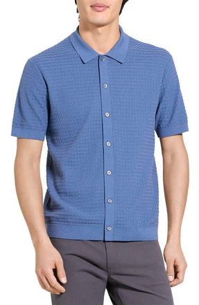 Theory Cairn in Cotton Short Sleeve Shirt in Bering at Nordstrom, Size Xx-Large