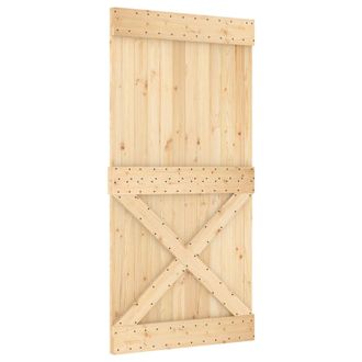 vidaXL Puerta Corredera Narvik 100 X 210 Cm (213,5 Cm) Natural Y Negro Vidaxl
