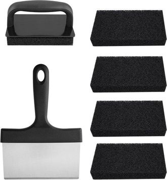 OEM Kit De Limpieza Para Planchas: Kit De Limpieza Profesional Para Planchas Con Raspador Robusto, Estropajos Y Mangos Ergon&oacute;micos