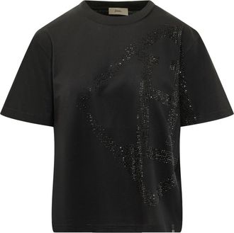Herno Black Embellished Crew Neck T-Shirt