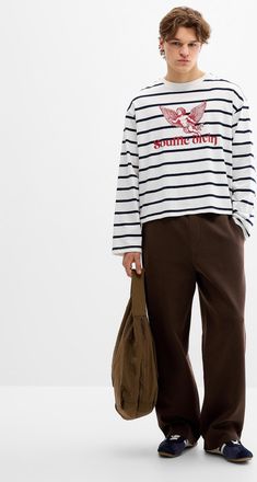 Djab Mens Washed double-knit jersey pant Loose fit