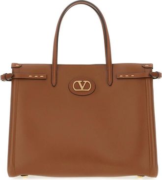 Valentino Garavani Medium Antibes Leren Tote - Dames - Shoppers - Bruin - ONE Size - Leer - Tassen