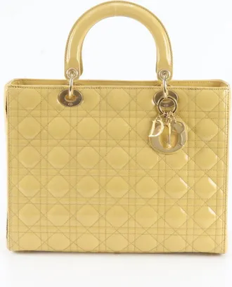 Dior Yellow Leather Handbag Tote Bag (Pre-Owned)