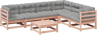 vidaXL Set De Sof&aacute;s Jard&iacute;n 7 Pzas Con Cojines Madera Abeto Douglas Vidaxl