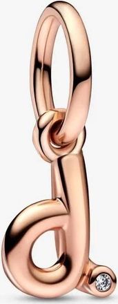 Pandora Letter D Script Dangle Charm In Rose
