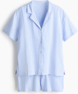 H&M Pyjama aus Leinenmix - Blue