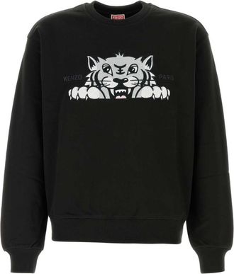 Kenzo Black Embroidered Logo Sweatshirt