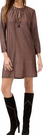 Johnny Was Milagros Wide Sleeve Mini Dress In Bronze Metallic
