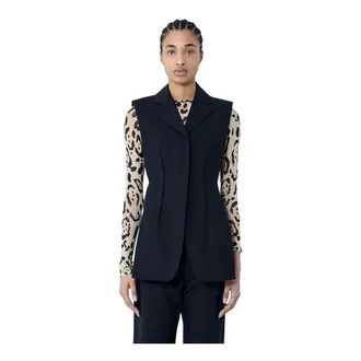 Sportmax Dames, Jassen, Zwart, Maat: M Leer