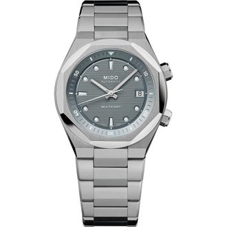 Mido Multifort 8 Two Crowns Automatic Bracelet Watch, 40mm in Grey at Nordstrom