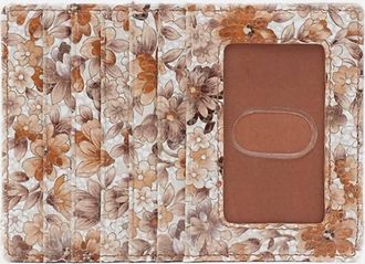 Hobo Womens Euro Slide Metallic Printed Card Case In Sepia Bloom
