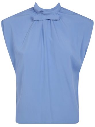 DRHOPE Silk Blend Bow Blouse