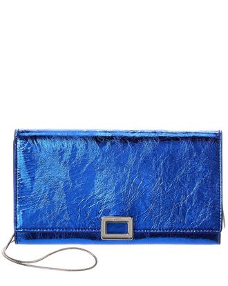 Roger Vivier Mini Buckle Leather Wallet On Chain