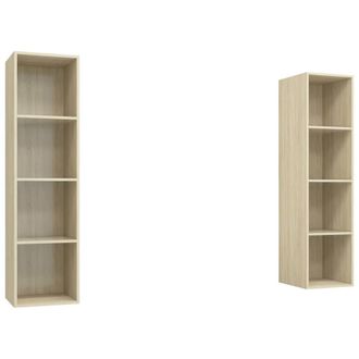 Berkfield Home Wall-mounted TV Cabinets 2 pcs Sonoma Oak Engineered Wood in Light Oak