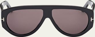 Tom Ford Mens Bronson T-Logo Shield Sunglasses