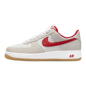 Nike Nike Air Force 1 07 LV8 Mens Shoes (Summit White/White/Gum Yellow/Varsity Red), Summit White/White/Gum Yellow/Varsity Red, 10
