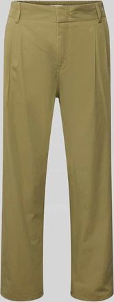 Drykorn Drykorn Tapered Fit Bundfaltenhose mit elastischem Bund Modell DISPATCH in Oliv, Gr&ouml;&szlig;e 26/34