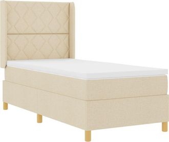 vidaXL Vidaxl - Box Spring Bed with Mattress Cream 100 x 200 cm Fabric