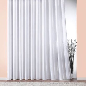 Weckbrodt-Gardinen Gardine »Athen« Smokband 1 Stk. tlg. Webgardine, halbtransparent, mit Glanzeffektstreifen, Beschwerungsband