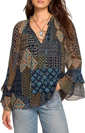 Ramy Brook Anya Top in Navy Multi at Nordstrom, Size Xx-Small