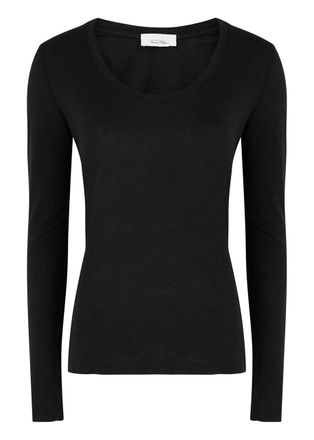 American Vintage Jacksonville Slubbed Cotton-blend top - Black - XS