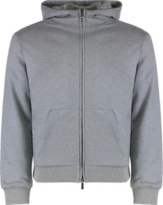Moorer Zip-Through Hoodie - Heren - Vesten met rits - Blauw - M - Wol - Hoodies & sweatvesten