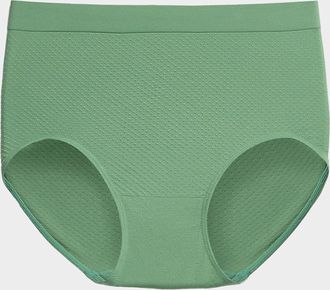 Miiyu Womens Textured high-waist classic Hipster Panties Nylon
