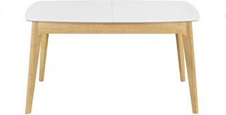 Miliboo Mesa Extensible N&oacute;rdica Blanca Y Madera Meena