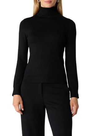 Comma Strickpullover COMMA, Damen, Gr. 34, schwarz, Strick, Obermaterial: 80% Viskose, 20% Polyamid, unifarben, slim fit taillenbedeckt, ohne Ausschnitt, Ri