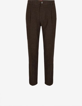 Cruna Gerade Flanellhose mit Hahnentrittmuster aus Prestige-Qualit&auml;t