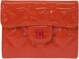 Chanel Pre-owned Wallets, female, Orange, Size: ONE SIZE Pre-owned Business Card Case