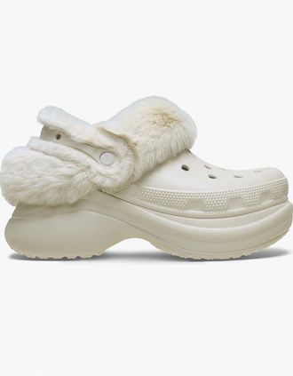 Crocs Womens Crocs BAE LINED Womens Clogs Stucco Cream - Size: 7