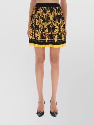 Versace Jeans Couture baroque print pleated skirt with contrast hem