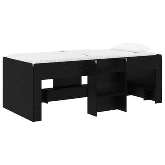 vidaXL Marco De Cama Alta Para Ni&ntilde;os 2 Pcs Roble Negro 98.5 X 200 Cm Vidaxl