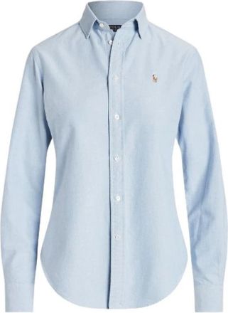 Polo Ralph Lauren Oxford Katoenen Overhemd Klassiek Logo Geborduurd - Dames - Overhemden - Blauw - M - Katoen - Overhemden