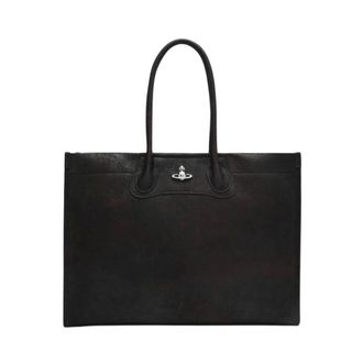 Vivienne Westwood Tote Bags, unisex, Brown, Size: ONE SIZE Troy Tote Bag