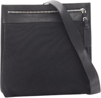 Gucci Pre-owned Cross Body Bags, female, Black, Size: ONE SIZE Pre-owned Canvas Leather Shoulder Bag