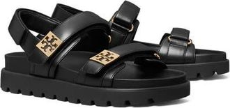 Tory Burch Mellow Sport Sandal in Perfect Black /Gold at Nordstrom, Size 9.5