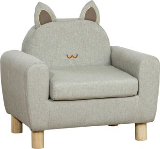 HOMCOM Sill&oacute;n infantil 61x42x53 cm gris