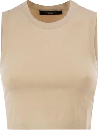 Max Mara Wikbombo Top de Punto sin Mangas - Tops - Mujer - Beige - M
