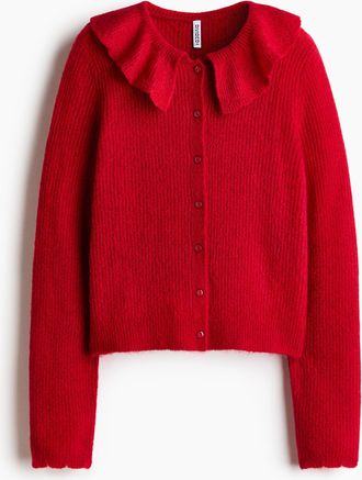 H&M Cardigan mit Kragen - Red